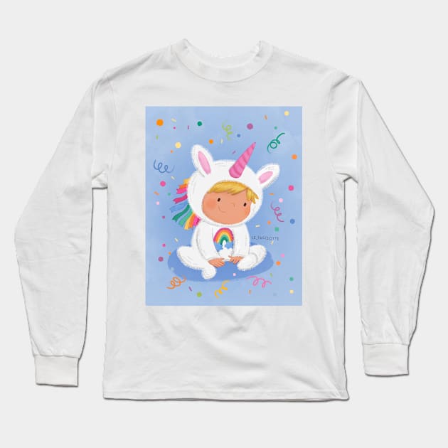 Unicorn kid Long Sleeve T-Shirt by LeFacciotte
